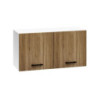 Mobile sopracappa 90x32x49 cm bianco e noce naturale moderno