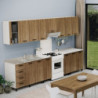 Sottolavello cucina 80x50 cm bianco e noce naturale con lavello