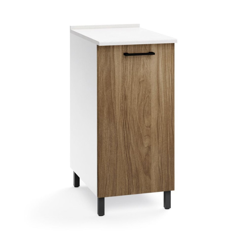 Base cucina 40x50x85 cm bianca e noce naturale moderna