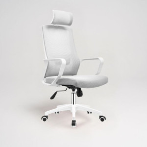 Set 2 poltrone ufficio Ica bianche schienale rete poggiatesta