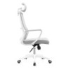 Set 2 poltrone ufficio Ica bianche schienale rete poggiatesta