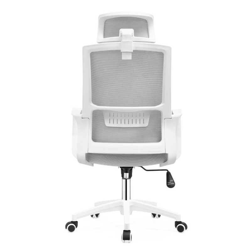 Set 2 poltrone ufficio Ica bianche schienale rete poggiatesta