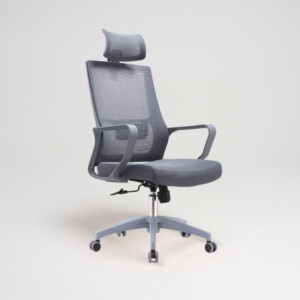 Set 2 poltrone ufficio Ica grigie schienale rete poggiatesta