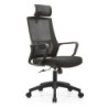 Set 2 poltrone ufficio Ica nere schienale rete poggiatesta