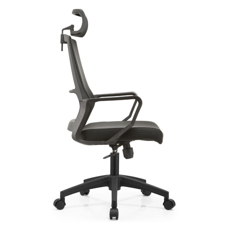 Set 2 poltrone ufficio Ica nere schienale rete poggiatesta