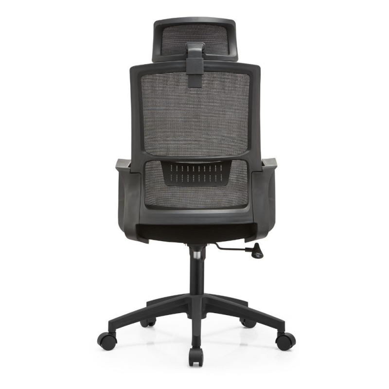 Set 2 poltrone ufficio Ica nere schienale rete poggiatesta