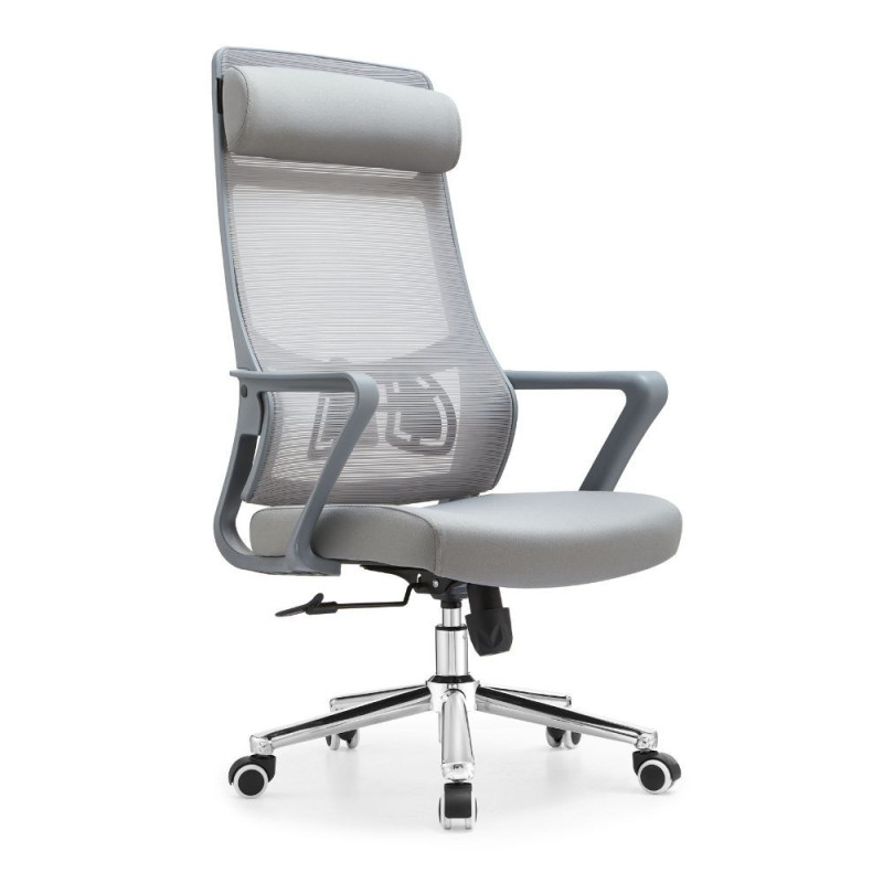 Poltrona ufficio Pasco grigia schienale alto e reclinabile ergonomica