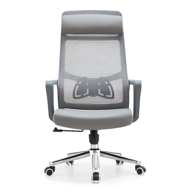 Poltrona ufficio Pasco grigia schienale alto e reclinabile ergonomica