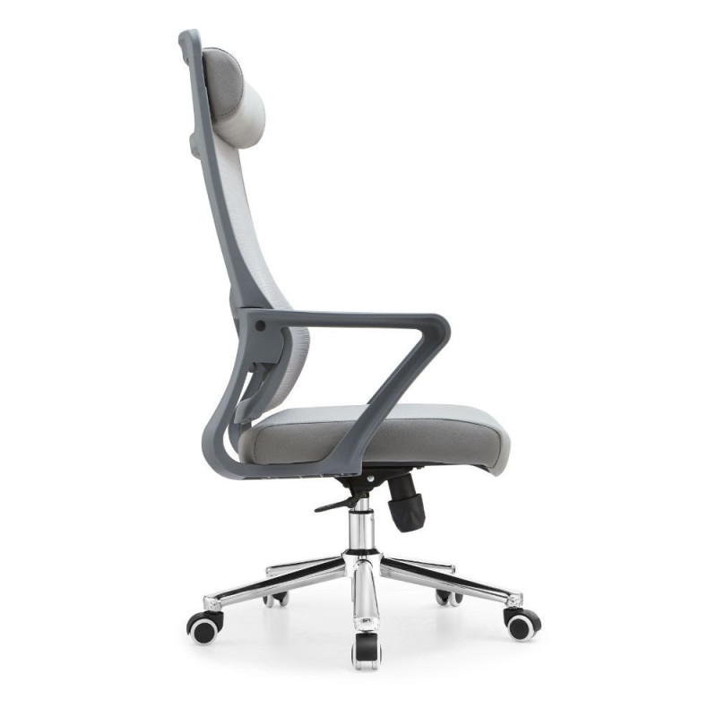 Poltrona ufficio Pasco grigia schienale alto e reclinabile ergonomica