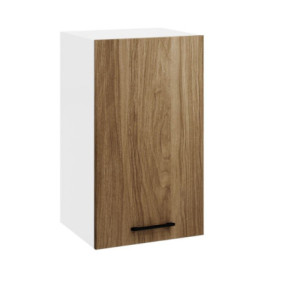 Pensile cucina 40x32x72 cm bianco e noce naturale moderno