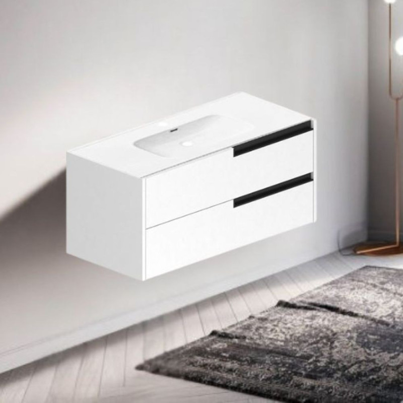 Mobile bagno sospeso Modular bianco opaco 100x45x50 cm moderno
