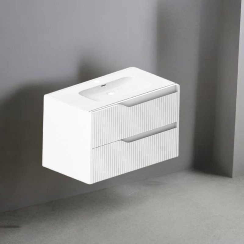 mobile bagno sospeso 80 cm bianco opaco | levante shop