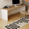 Scrivania Ibisco 160 cm bianco frassinato e noce naturale moderna