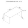 Scrivania Ibisco 160 cm bianco frassinato e noce naturale moderna