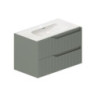 mobile bagno sospeso 80 cm verde opaco | levante shop