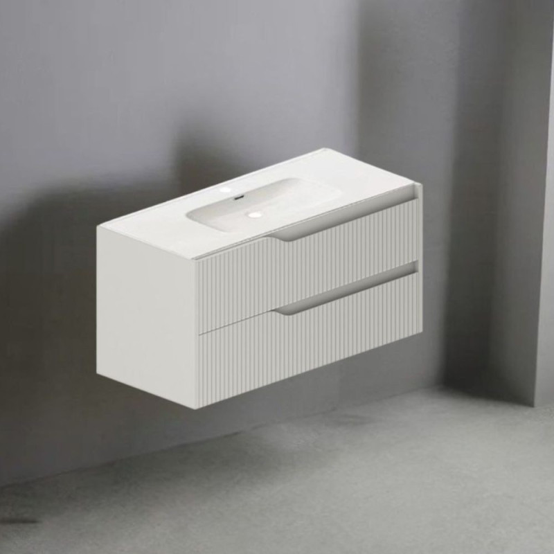 Mobile bagno sospeso Soho cashmere opaco 100x45x50 cm moderno
