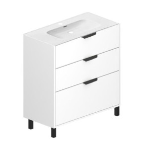 Zoom Mobile bagno Triana con 3 cassettoni colore bianco lucido