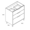 mobile bagno sospeso 80 cm bianco lucido | levante shop