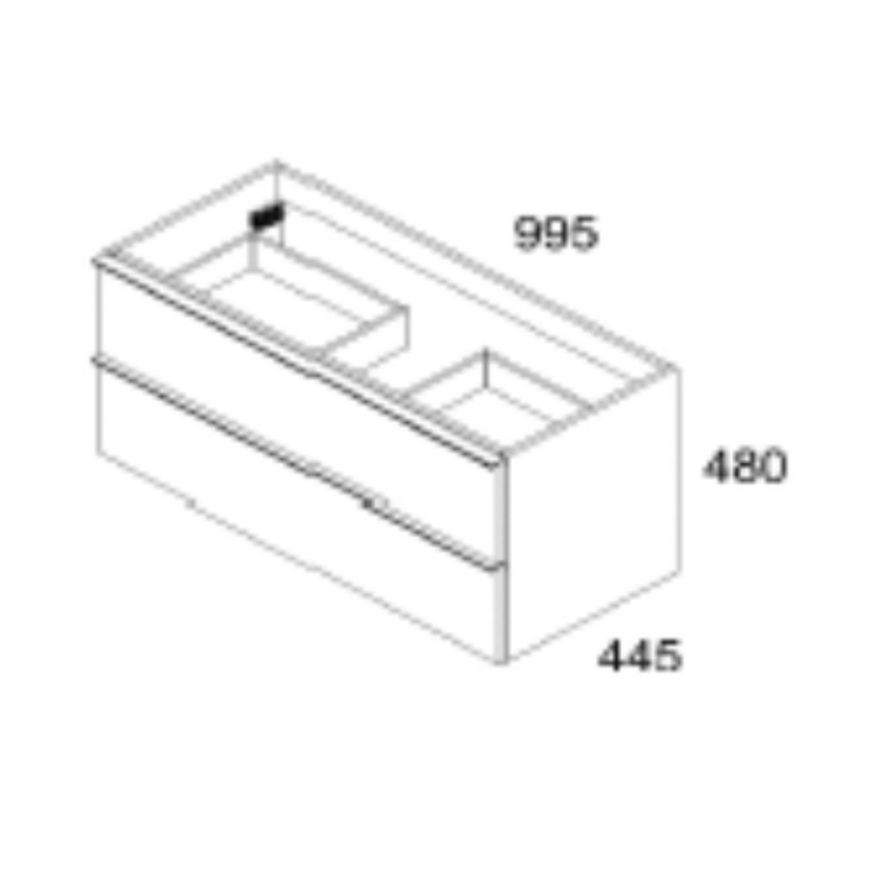 mobile bagno sospeso 100 cm rovere chiaro | levante shop