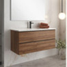 Mobile bagno sospeso Senda 100x45.5x48 cm noce cannettato