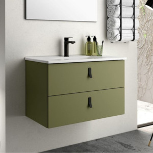 Mobile bagno sospeso Invicta verde oliva 60x48x45 cm moderno