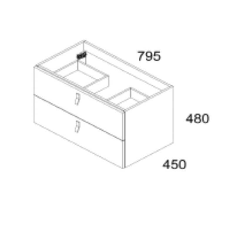 mobile bagno sospeso 80 cm nero | levante shop