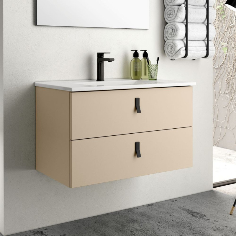 mobile bagno sospeso 80 cm cappuccino | levante shop