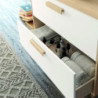 Mobile bagno Nordic rovere 2 cassetti bianchi moderno 80x46x50