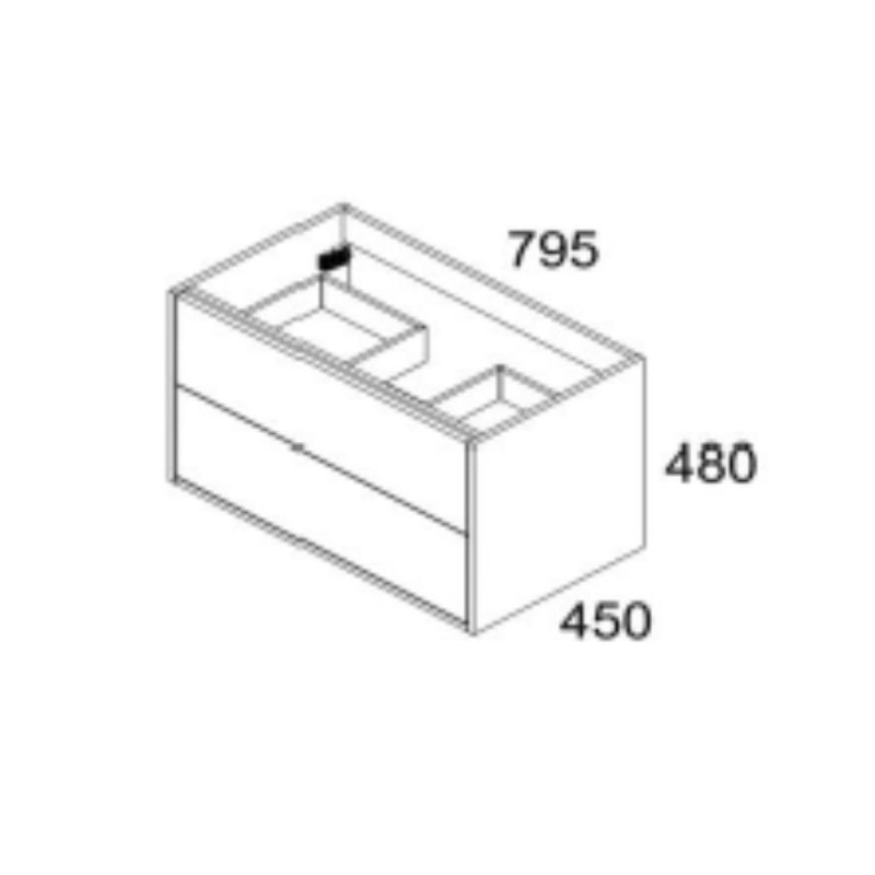 mobile bagno sospeso 80 cm nero opaco | levante shop