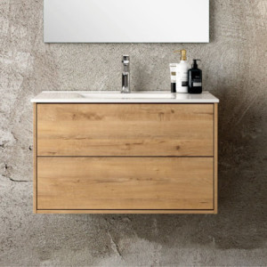 Mobile bagno sospeso Push rovere quercia 80x45x48 cm moderno