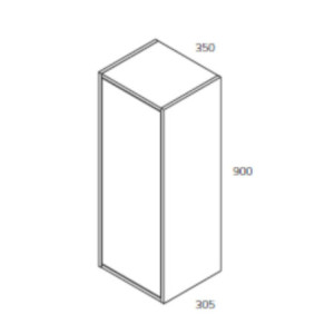 Zoom Pensile bagno Push 35x30.5x80 1 anta con 2 ripiani interni colore rovere quercia