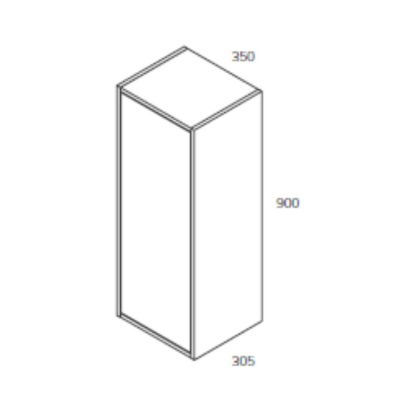 Pensile bagno Push rovere quercia 35x30,5x80 cm 1 anta moderno