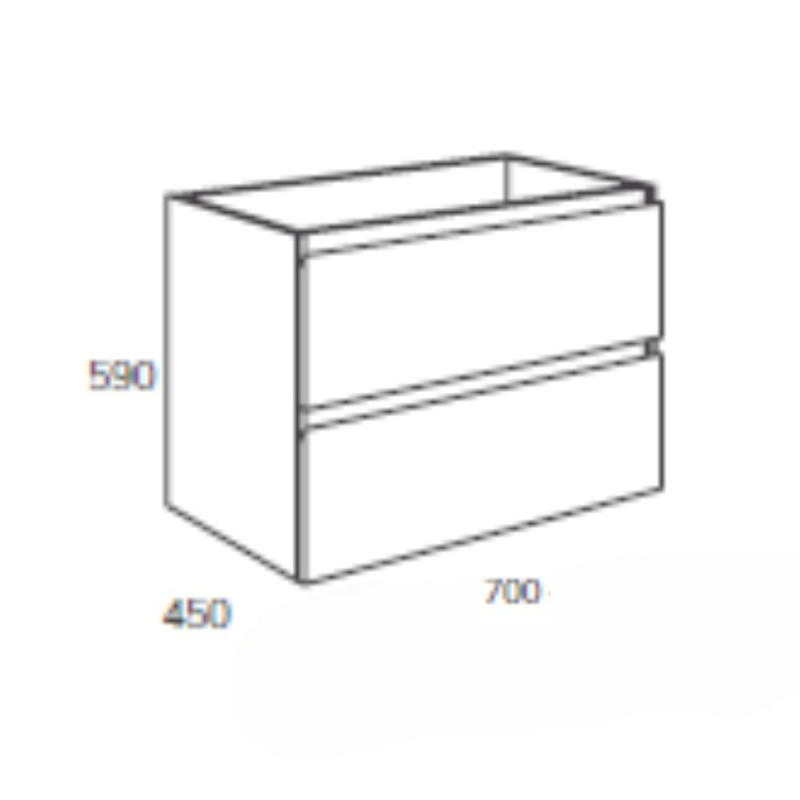 Mobile bagno sospeso Londres 70x45x59 cm bianco laccato moderno