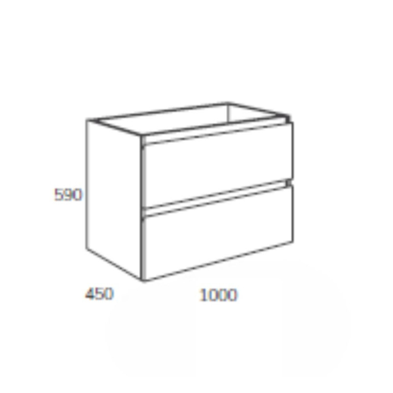 Mobile bagno sospeso Londres rovere grigio 100x45x59 cm moderno