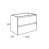 Mobile bagno sospeso Londres rovere grigio 100x45x59 cm moderno