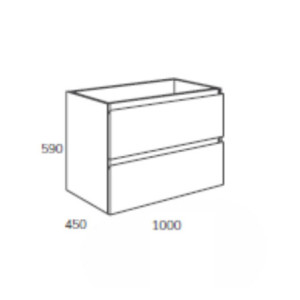 Zoom Mobile bagno sospeso Londres con due cassetti 100x45x59 cm colore bianco laccato