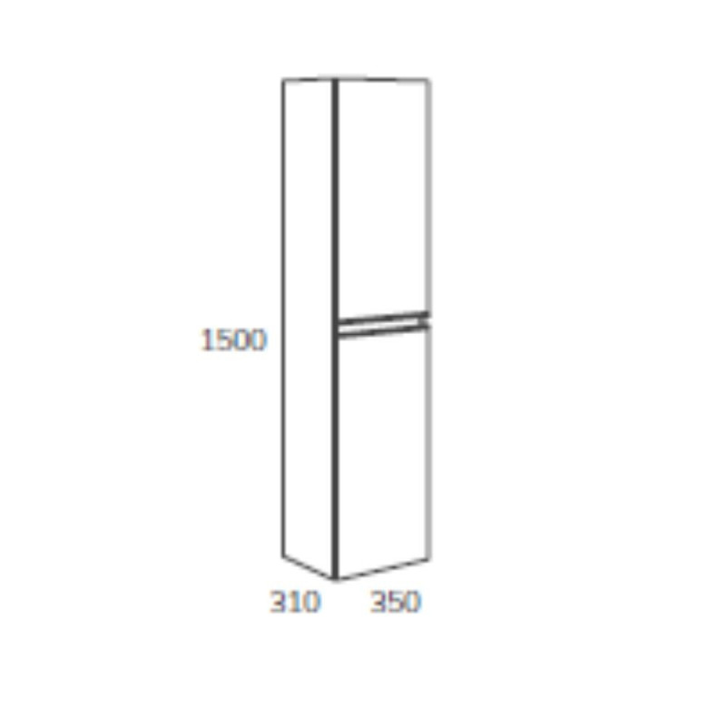 Colonna bagno sospesa Londres bianco lucido due ante salvaspazio