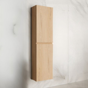 Colonna bagno sospesa Londres rovere due ante salvaspazio