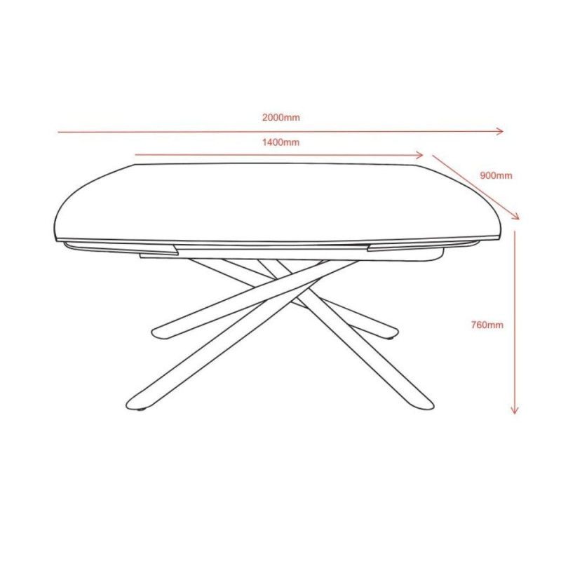 Tavolo girevole allungabile Astrid ceramica marmo nero opaco