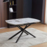 Tavolo girevole allungabile Astrid ceramica marmo bianco lucido