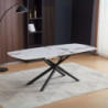 Tavolo girevole allungabile Astrid ceramica marmo bianco lucido