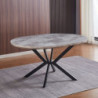 Tavolo rotondo allungabile Evelina ceramica marmo grigio lucido