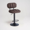 Sgabello Tati ecopelle brown e gamba metallo nero design moderno