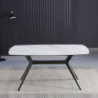 Tavolo fisso Callista ceramica marmo bianco lucido design moderno