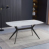 Tavolo fisso Callista ceramica marmo bianco lucido design moderno