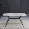 Tavolo fisso Callista piano ceramica effetto marmo grigio lucido