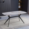 Tavolo fisso Callista piano ceramica effetto marmo grigio lucido