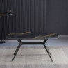 Tavolo fisso Callista piano ceramica effetto marmo nero opaco