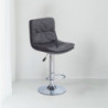 Sgabello Paco ecopelle grigio e gamba metallo inox moderno