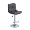 Sgabello Paco ecopelle grigio e gamba metallo inox moderno
